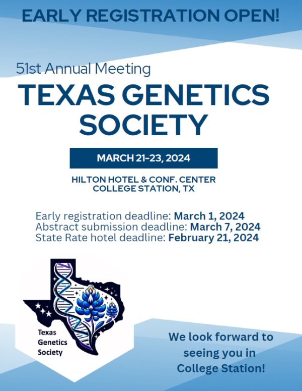 2024 TGS flyerregistration deadline at Texas A&M University