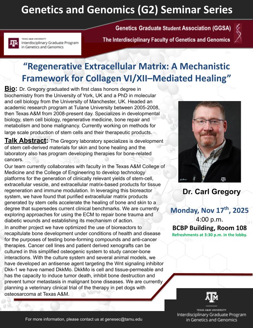G2 Seminar Flyer - Dr. Carl Gregory