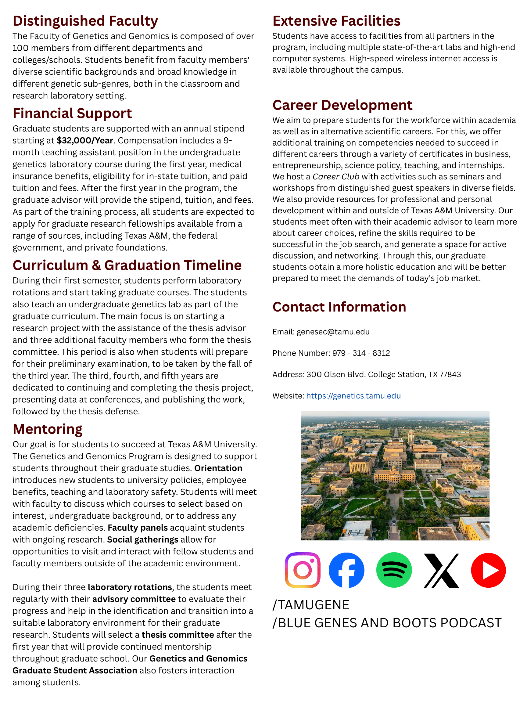 Second page of 2-pager