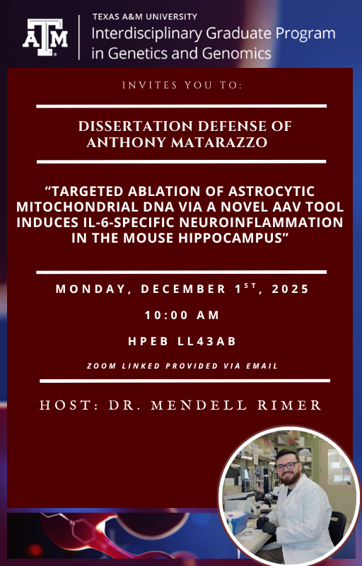 Dissertation Defense flyer for Anthony Matarazzo.