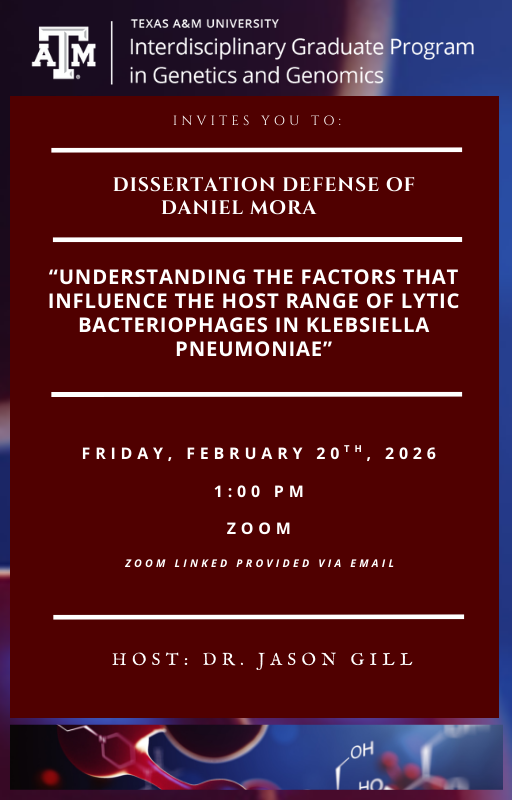 Dissertation defense flyer for Daniel Mora